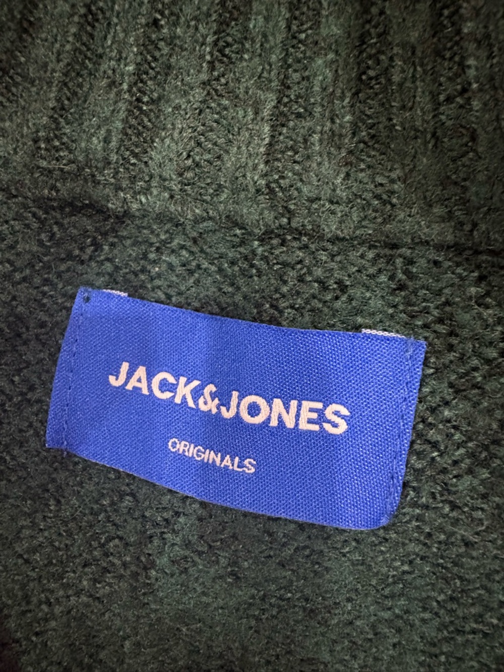 Jack & Jones Men's Dark Green Half-Zip Sweater Large - Picture 3 of 5